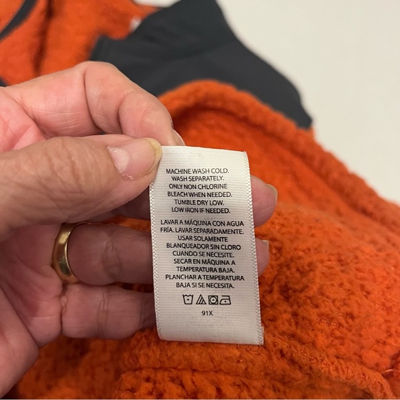 Wonder Nation three-quarter zip Sherpa jacket, extra large, orange and gray. - Picture 6 of 9